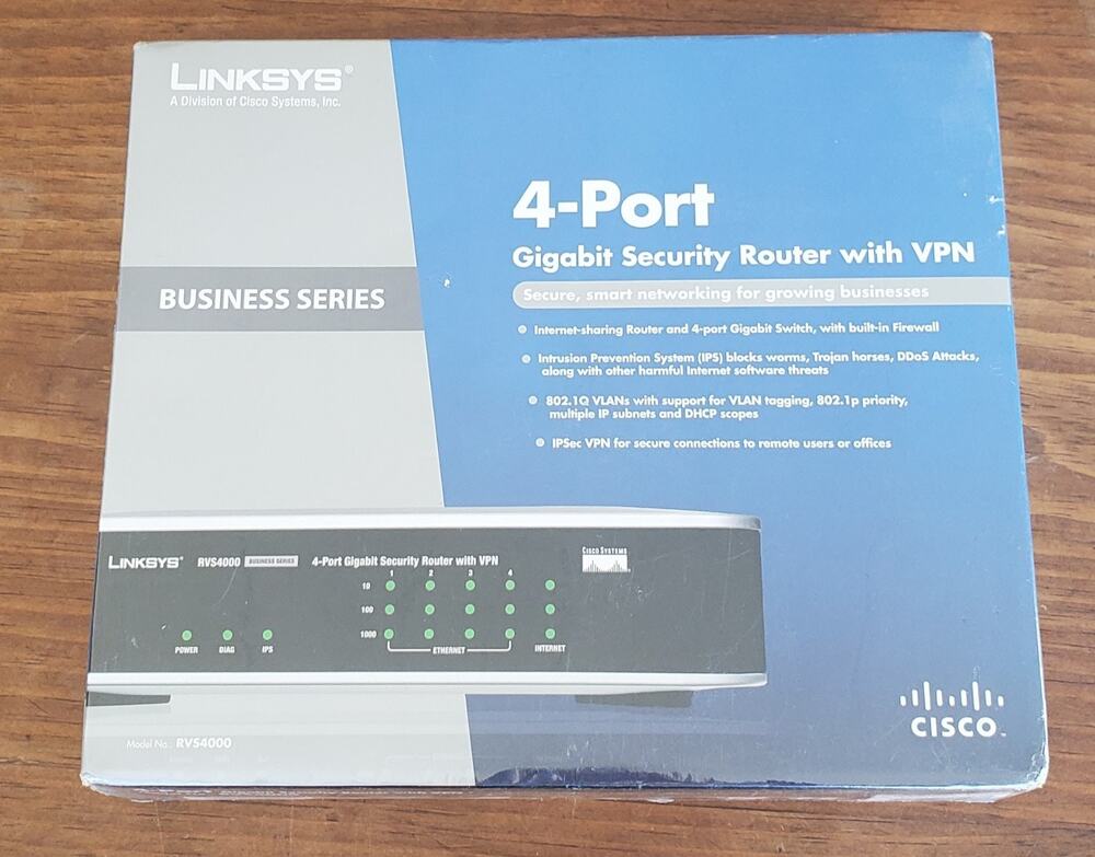 Linksys (Cisco) RVS4000 1000 Mbps 4-Port Gigabit Security Router with VPN